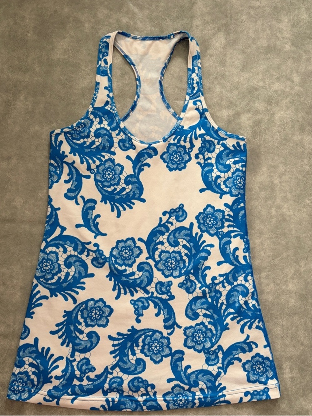 Y2K lululemon blue paisley floral racerback athletic tank top - Picture 7 of 9